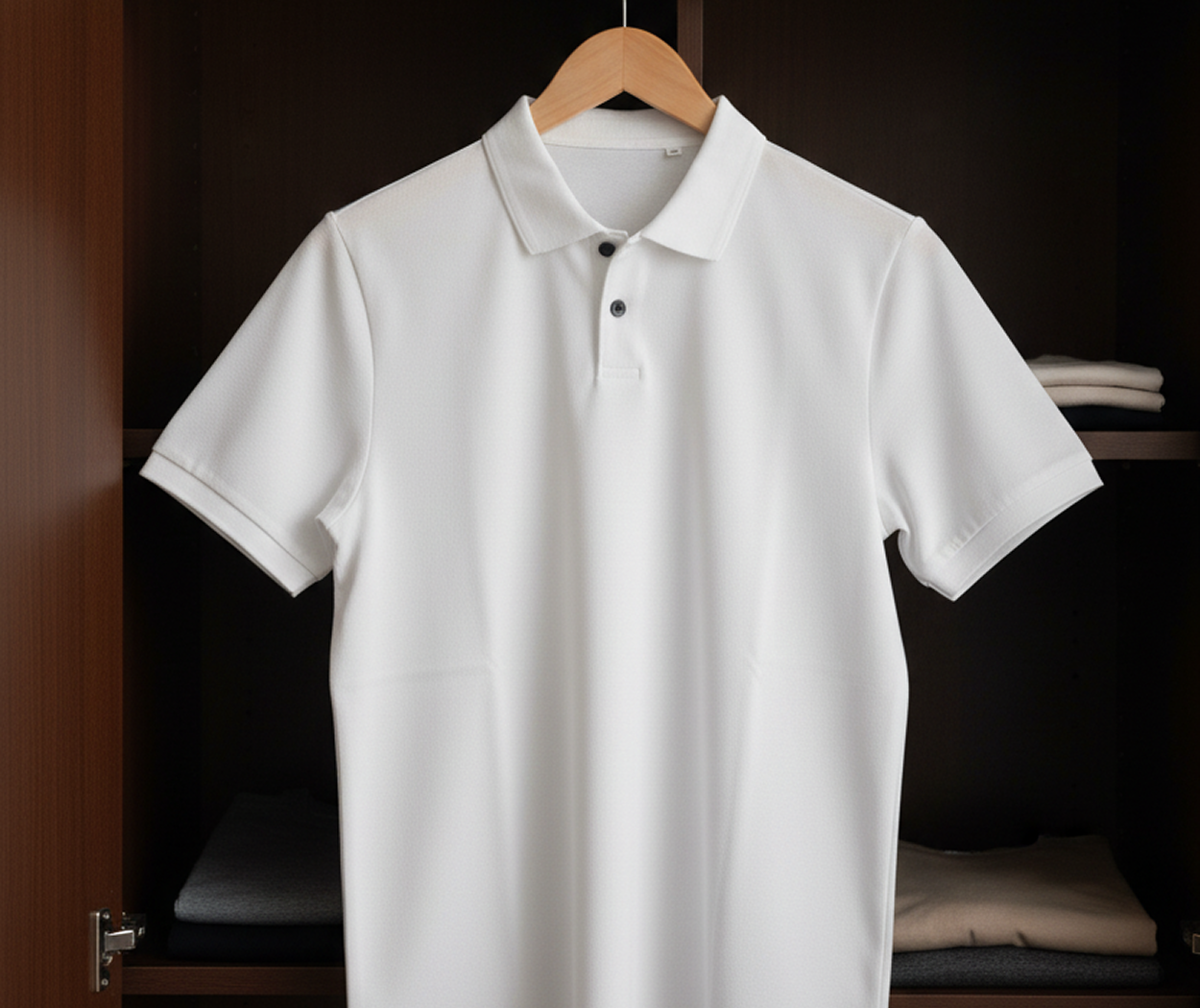 White Polo In a cuboard